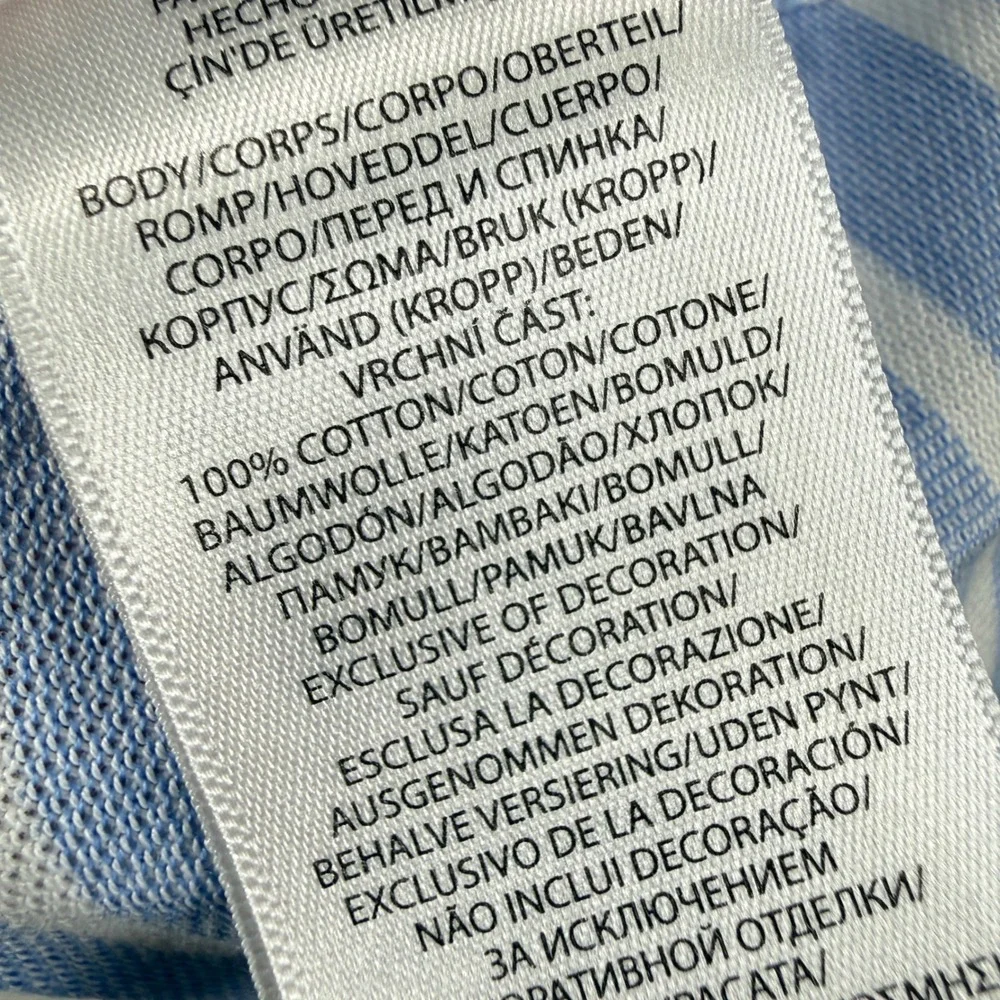 Ralph Lauren Knit Oxford Mens M Blue Striped Button Down Short Sleeve Polo Shirt